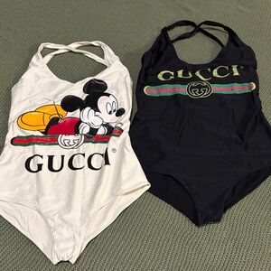 Gucci One Piece Set - White and Black with Mickey Design